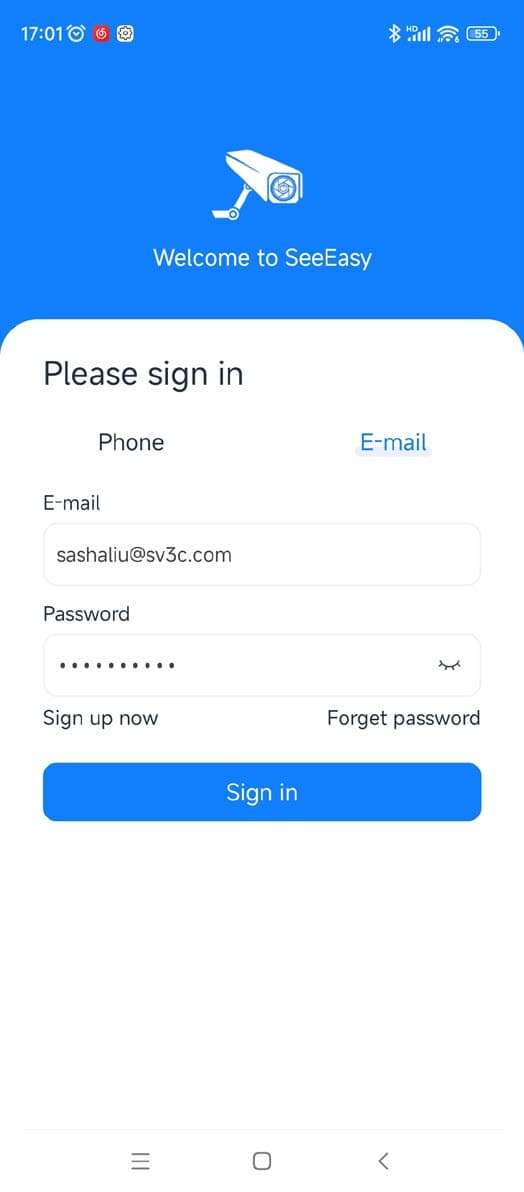 Login interface