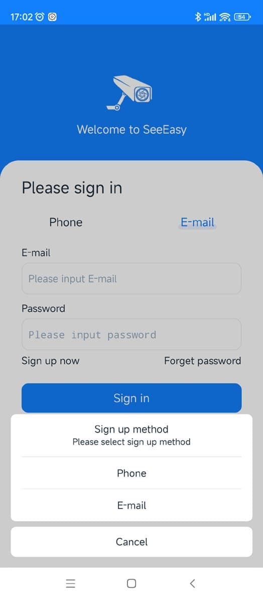 Registration interface